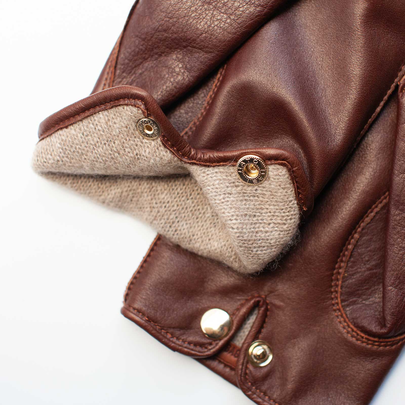 【カシミヤ】WASHABLE LEATHER GLOVES-[BUSINESS]